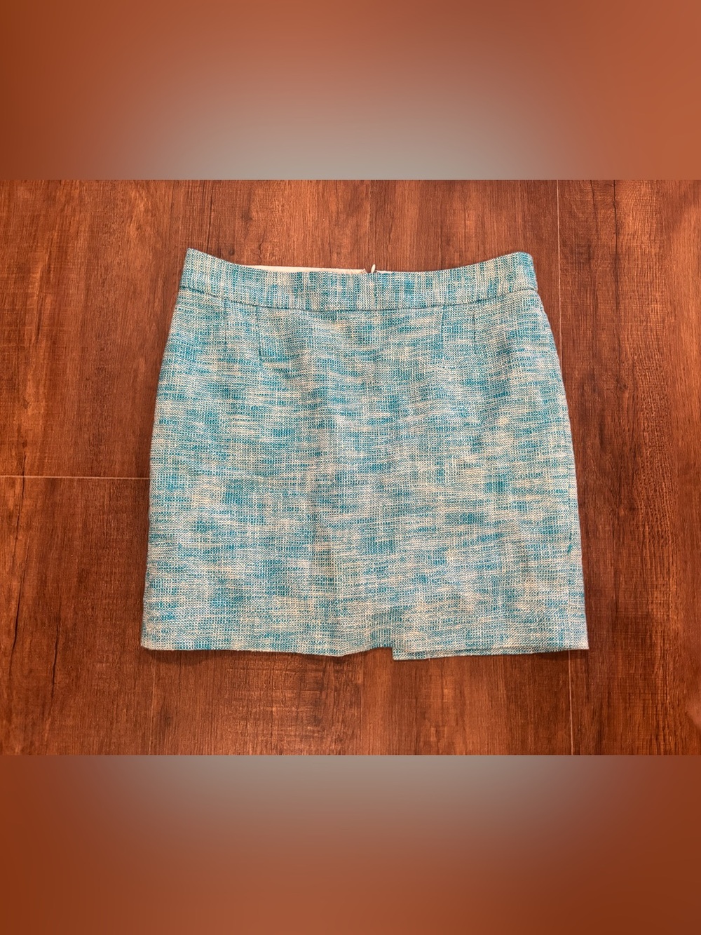 Banana Republic Turquoise, Tweed Women’s Pencil Skirt 100% Cotton Size 12